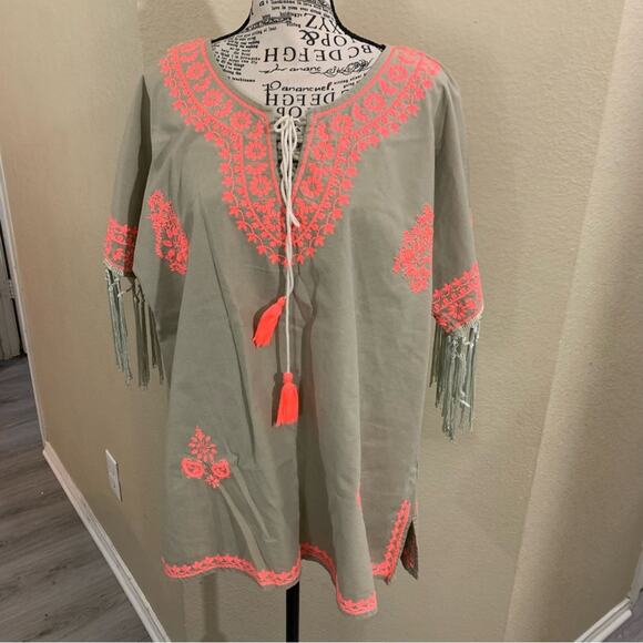 Freeway linen blend embroidered top‎ size medium - Picture 1 of 8